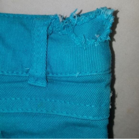 Jolt Short Shorts Jean Teal White Cotton Denim Ombre Juniors WOMEN'S WOMAN'S 0 - Picture 7 of 9